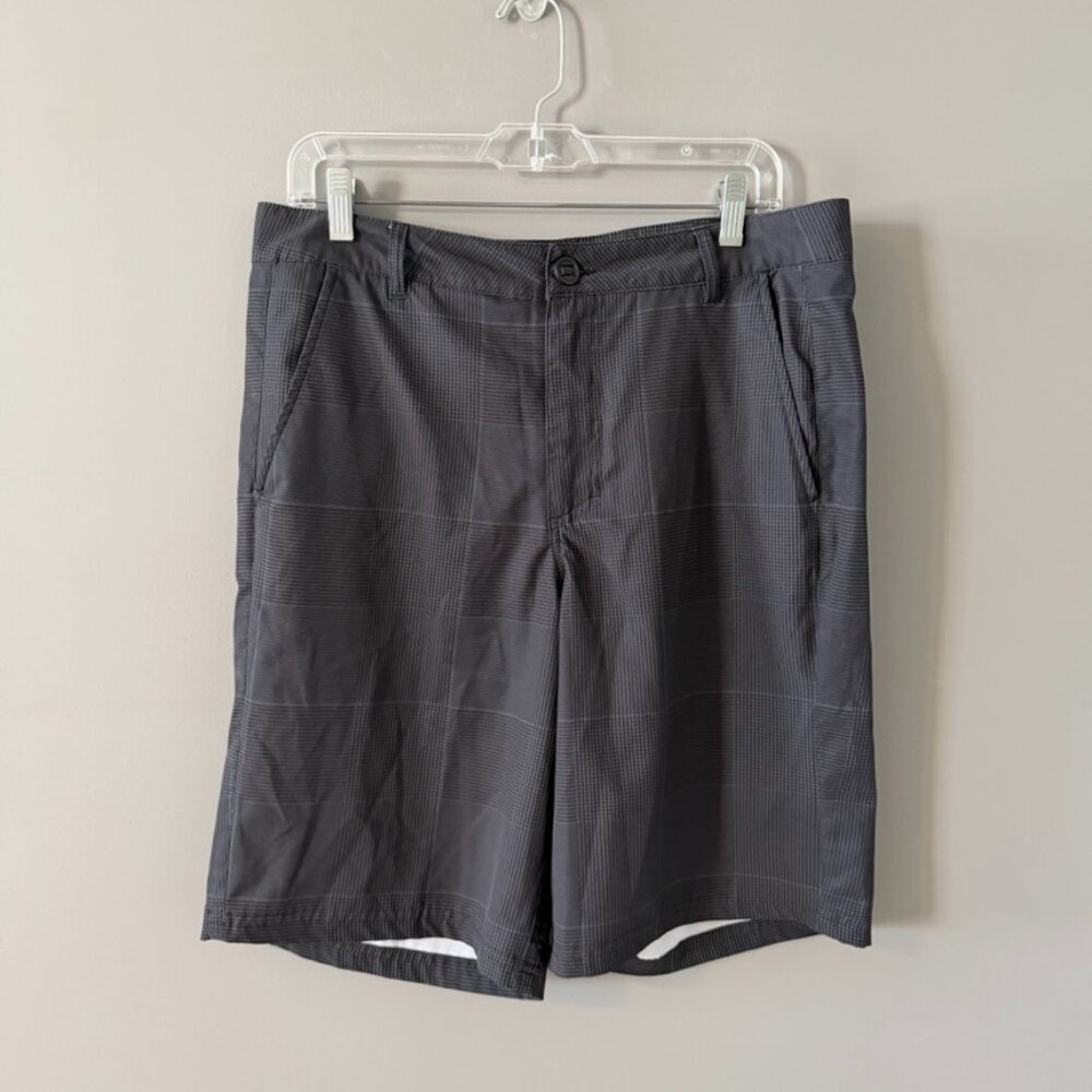Oxide Men's Plaid Gray Shorts